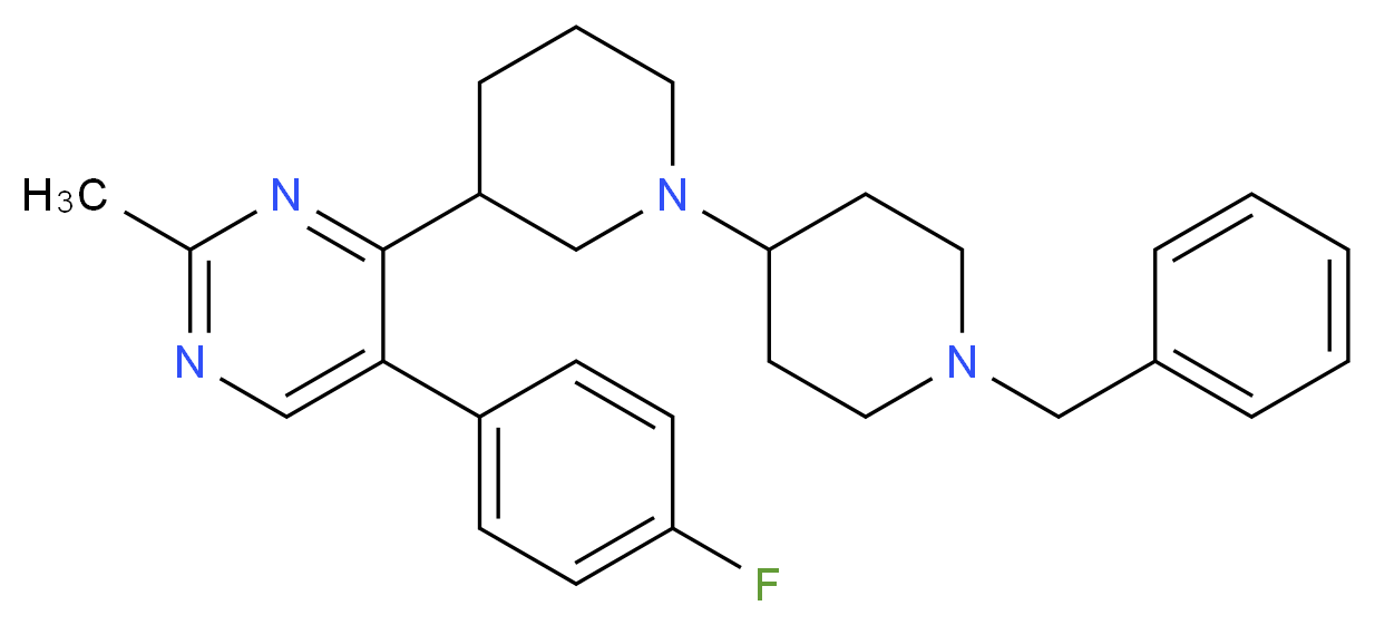 1'-benzyl-3-[5-(4-fluorophenyl)-2-methyl-4-pyrimidinyl]-1,4'-bipiperidine_Molecular_structure_CAS_)