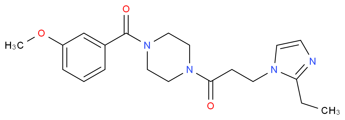 1-[3-(2-ethyl-1H-imidazol-1-yl)propanoyl]-4-(3-methoxybenzoyl)piperazine_Molecular_structure_CAS_)