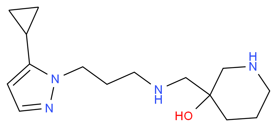 3-({[3-(5-cyclopropyl-1H-pyrazol-1-yl)propyl]amino}methyl)piperidin-3-ol_Molecular_structure_CAS_)