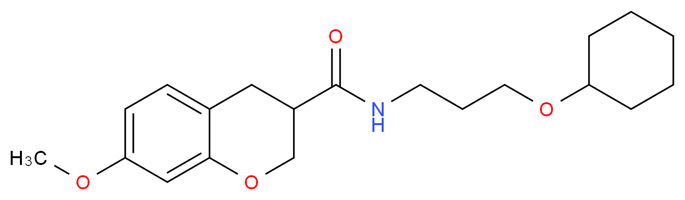 N-[3-(cyclohexyloxy)propyl]-7-methoxychromane-3-carboxamide_Molecular_structure_CAS_)
