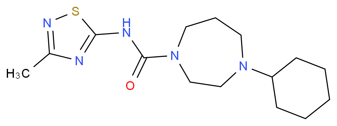 4-cyclohexyl-N-(3-methyl-1,2,4-thiadiazol-5-yl)-1,4-diazepane-1-carboxamide_Molecular_structure_CAS_)