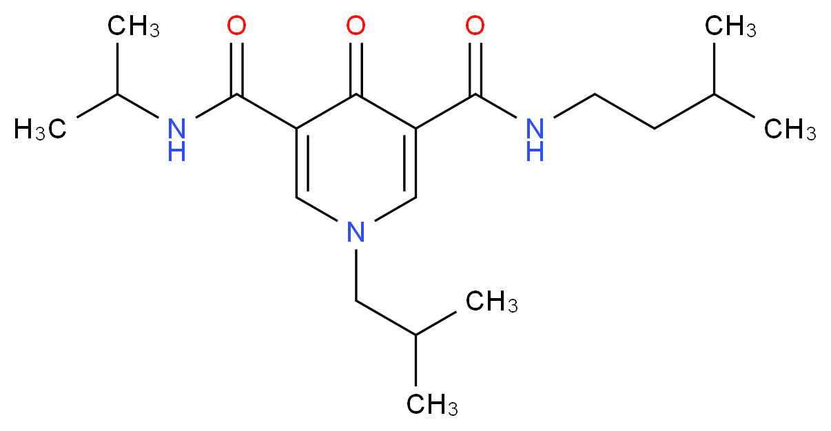 1-isobutyl-N-isopropyl-N'-(3-methylbutyl)-4-oxo-1,4-dihydro-3,5-pyridinedicarboxamide_Molecular_structure_CAS_)