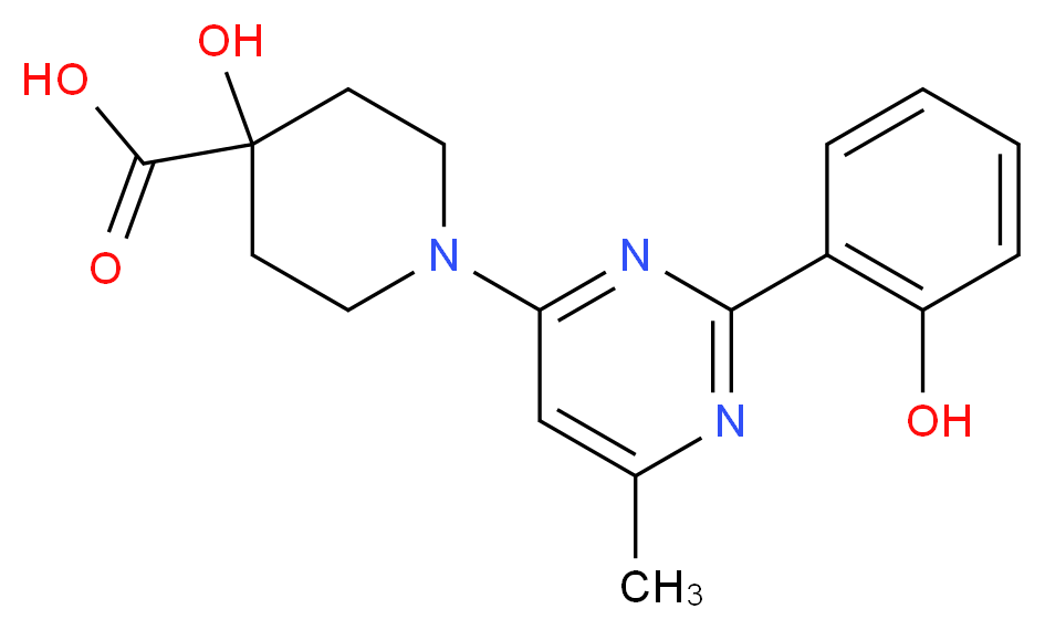 4-hydroxy-1-[2-(2-hydroxyphenyl)-6-methylpyrimidin-4-yl]piperidine-4-carboxylic acid_Molecular_structure_CAS_)