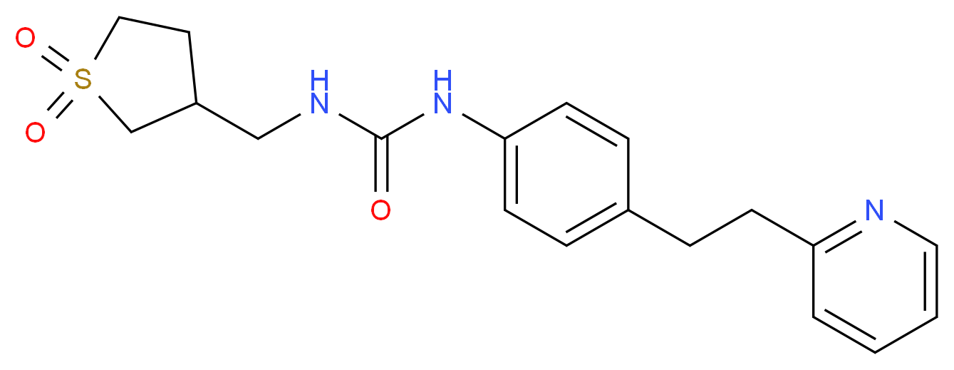 N-[(1,1-dioxidotetrahydro-3-thienyl)methyl]-N'-[4-(2-pyridin-2-ylethyl)phenyl]urea_Molecular_structure_CAS_)
