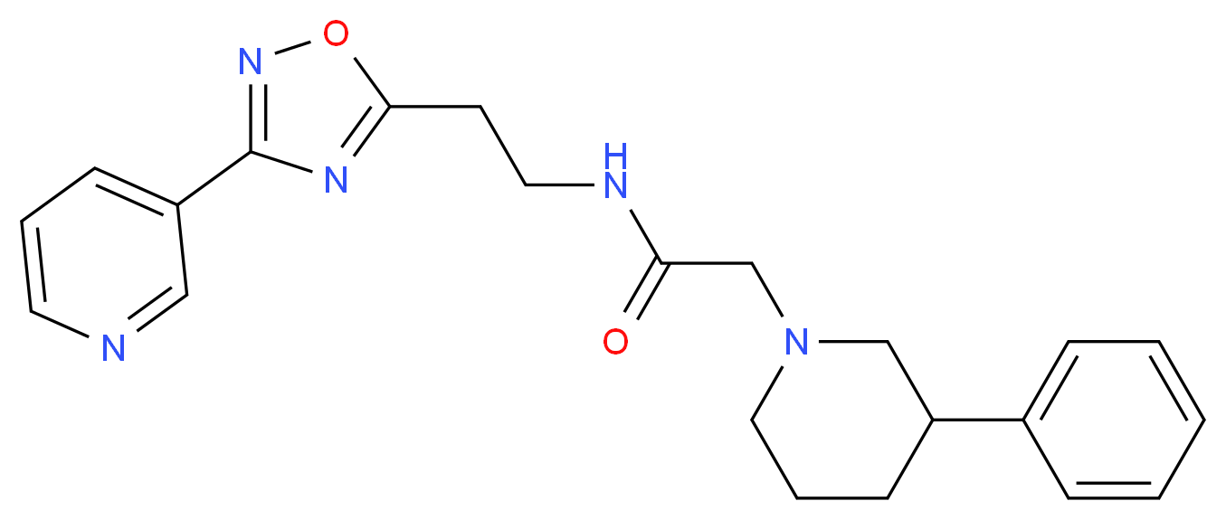 2-(3-phenyl-1-piperidinyl)-N-{2-[3-(3-pyridinyl)-1,2,4-oxadiazol-5-yl]ethyl}acetamide_Molecular_structure_CAS_)