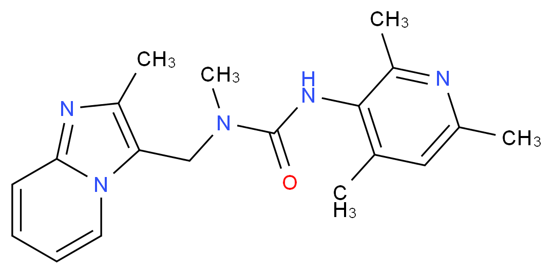 N-methyl-N-[(2-methylimidazo[1,2-a]pyridin-3-yl)methyl]-N'-(2,4,6-trimethylpyridin-3-yl)urea_Molecular_structure_CAS_)
