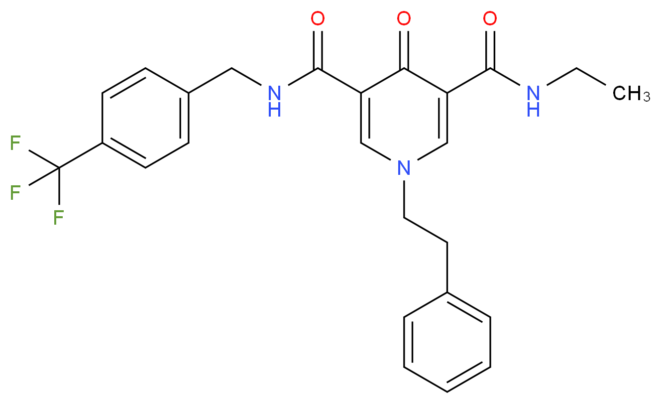 N-ethyl-4-oxo-1-(2-phenylethyl)-N'-[4-(trifluoromethyl)benzyl]-1,4-dihydro-3,5-pyridinedicarboxamide_Molecular_structure_CAS_)