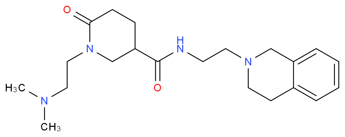 N-[2-(3,4-dihydro-2(1H)-isoquinolinyl)ethyl]-1-[2-(dimethylamino)ethyl]-6-oxo-3-piperidinecarboxamide_Molecular_structure_CAS_)