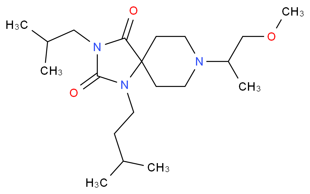 3-isobutyl-8-(2-methoxy-1-methylethyl)-1-(3-methylbutyl)-1,3,8-triazaspiro[4.5]decane-2,4-dione_Molecular_structure_CAS_)