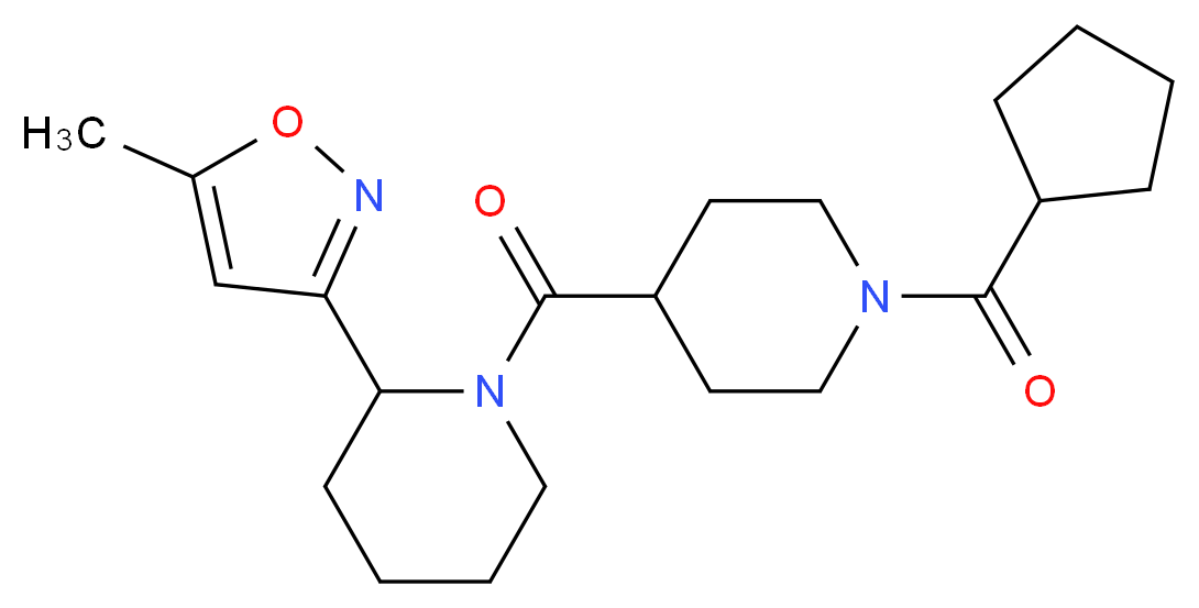 1-{[1-(cyclopentylcarbonyl)-4-piperidinyl]carbonyl}-2-(5-methyl-3-isoxazolyl)piperidine_Molecular_structure_CAS_)