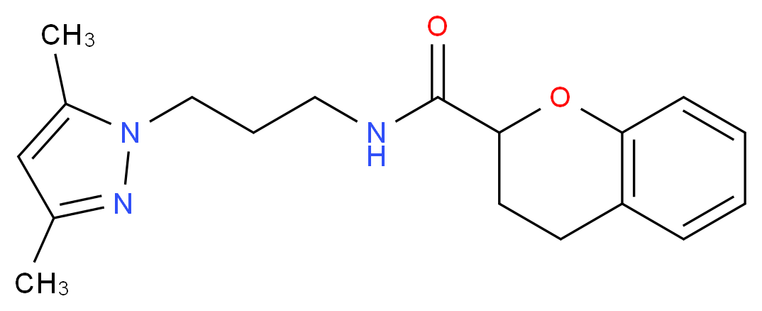 N-[3-(3,5-dimethyl-1H-pyrazol-1-yl)propyl]chromane-2-carboxamide_Molecular_structure_CAS_)