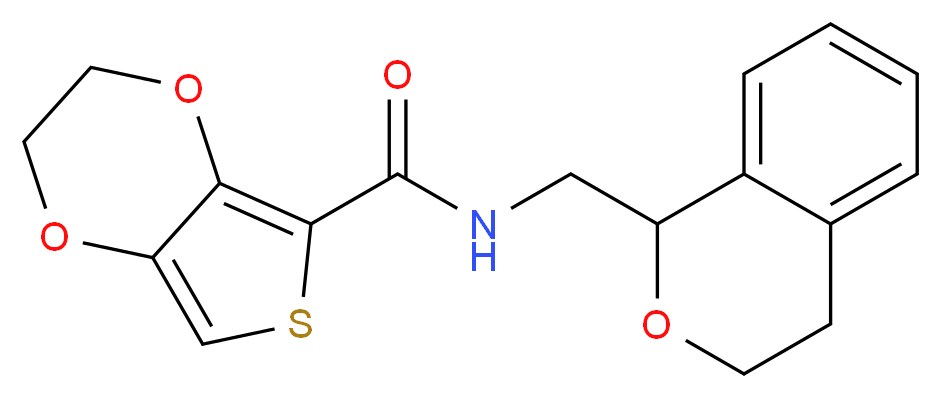 N-(3,4-dihydro-1H-2-benzopyran-1-ylmethyl)-2,3-dihydrothieno[3,4-b][1,4]dioxine-5-carboxamide_Molecular_structure_CAS_)