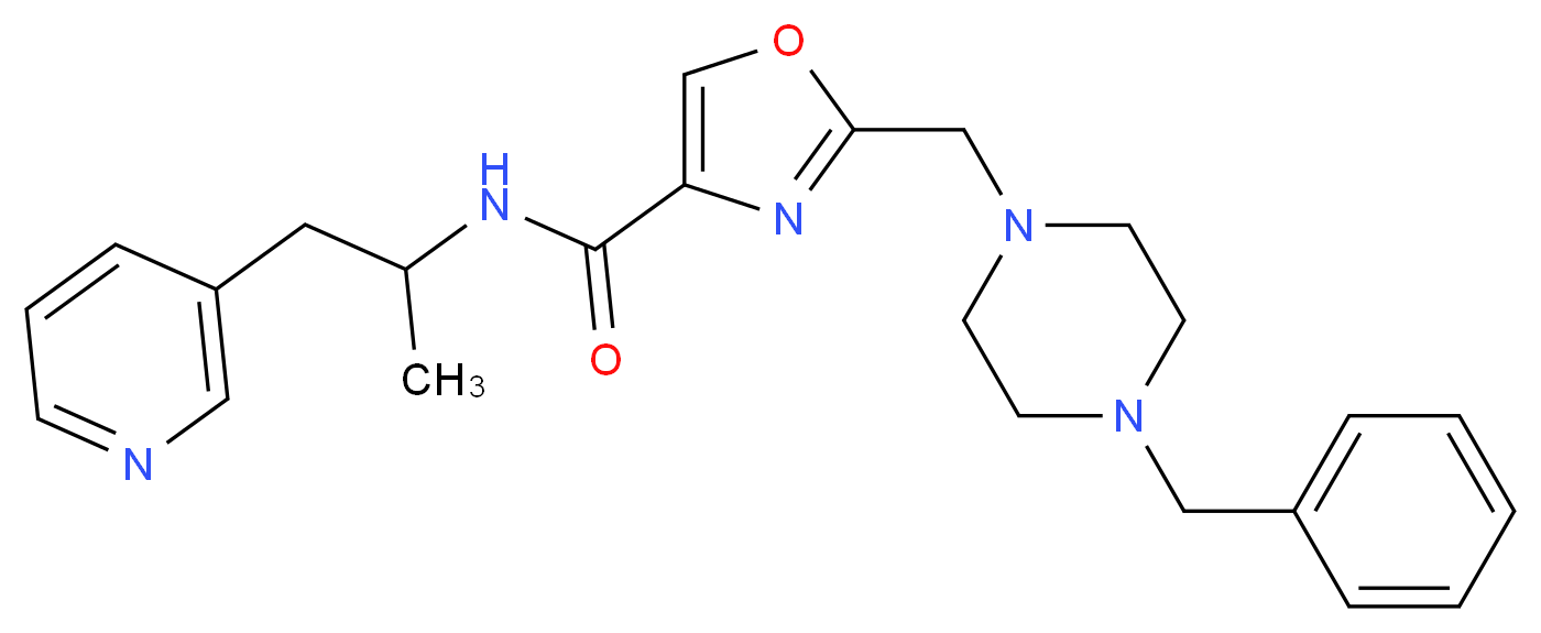 2-[(4-benzyl-1-piperazinyl)methyl]-N-[1-methyl-2-(3-pyridinyl)ethyl]-1,3-oxazole-4-carboxamide_Molecular_structure_CAS_)