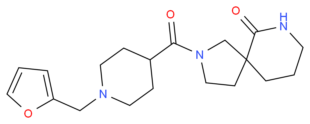 2-{[1-(2-furylmethyl)-4-piperidinyl]carbonyl}-2,7-diazaspiro[4.5]decan-6-one_Molecular_structure_CAS_)