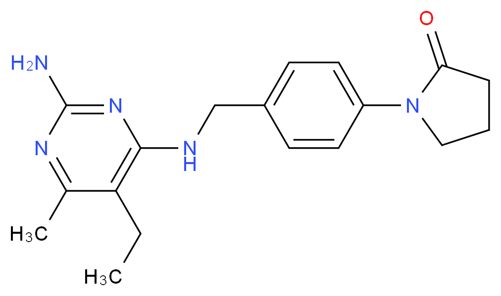 1-(4-{[(2-amino-5-ethyl-6-methylpyrimidin-4-yl)amino]methyl}phenyl)pyrrolidin-2-one_Molecular_structure_CAS_)
