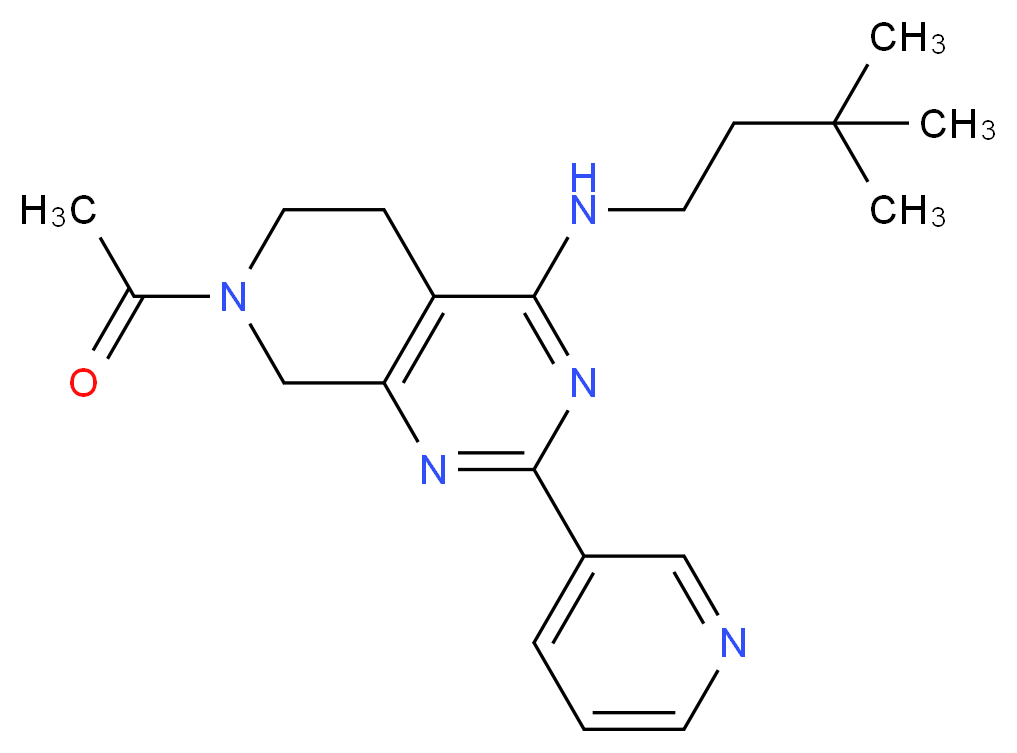 7-acetyl-N-(3,3-dimethylbutyl)-2-pyridin-3-yl-5,6,7,8-tetrahydropyrido[3,4-d]pyrimidin-4-amine_Molecular_structure_CAS_)