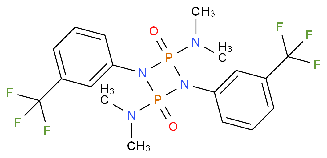 2,4-bis(dimethylamino)-1,3-bis[3-(trifluoromethyl)phenyl]-1,3,2lambda~5~,4lambda~5~-diazadiphosphetane-2,4-dione_Molecular_structure_CAS_)