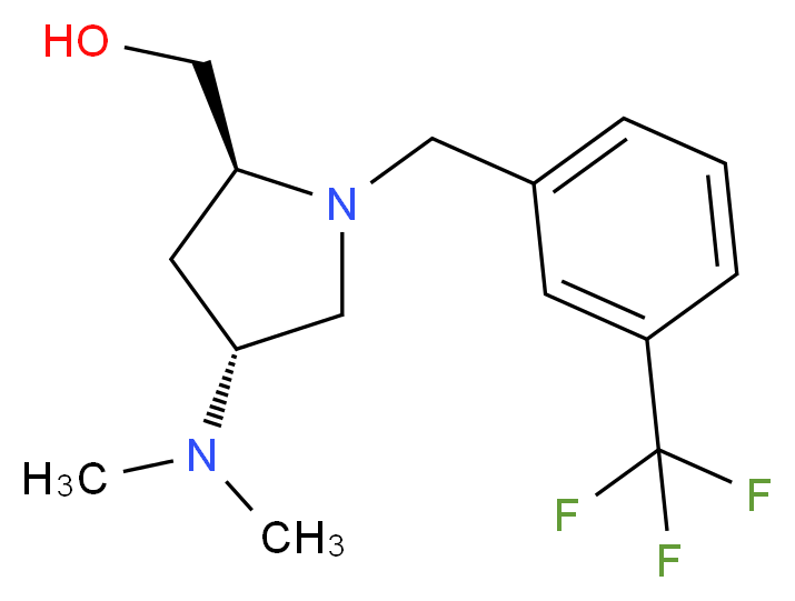 {(2S,4R)-4-(dimethylamino)-1-[3-(trifluoromethyl)benzyl]pyrrolidin-2-yl}methanol_Molecular_structure_CAS_)