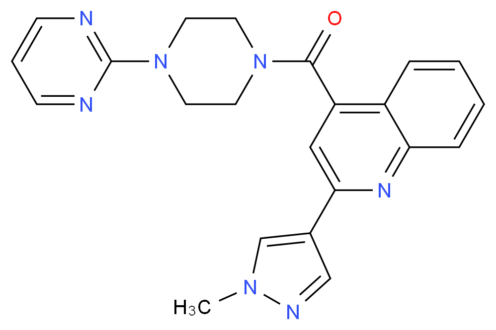 2-(1-methyl-1H-pyrazol-4-yl)-4-[(4-pyrimidin-2-ylpiperazin-1-yl)carbonyl]quinoline_Molecular_structure_CAS_)