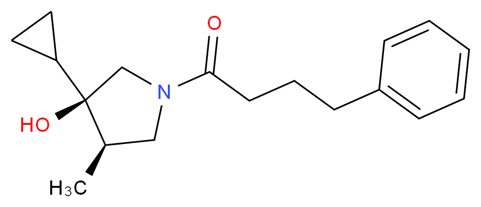 (3R*,4R*)-3-cyclopropyl-4-methyl-1-(4-phenylbutanoyl)-3-pyrrolidinol_Molecular_structure_CAS_)
