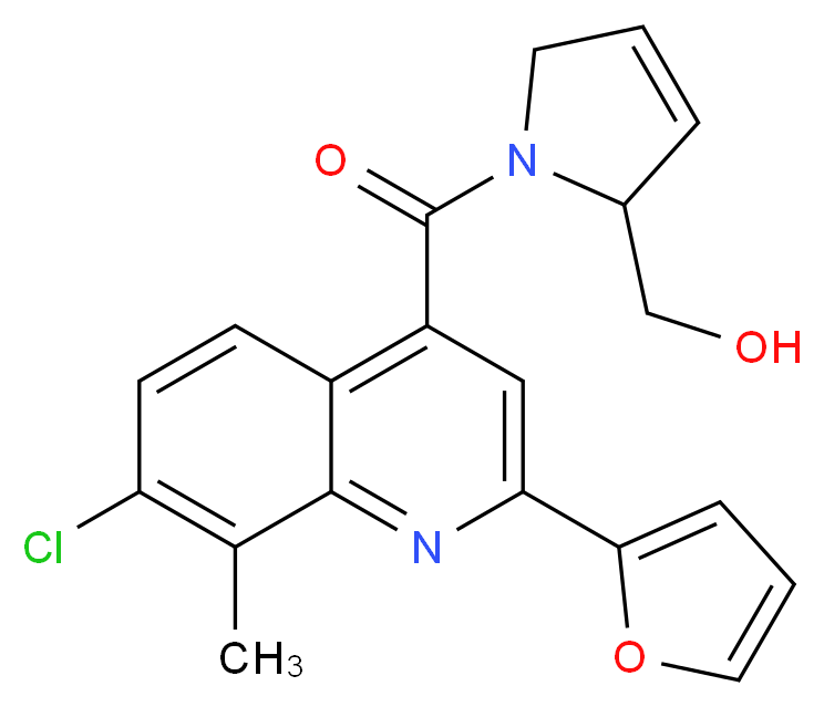 (1-{[7-chloro-2-(2-furyl)-8-methyl-4-quinolinyl]carbonyl}-2,5-dihydro-1H-pyrrol-2-yl)methanol_Molecular_structure_CAS_)