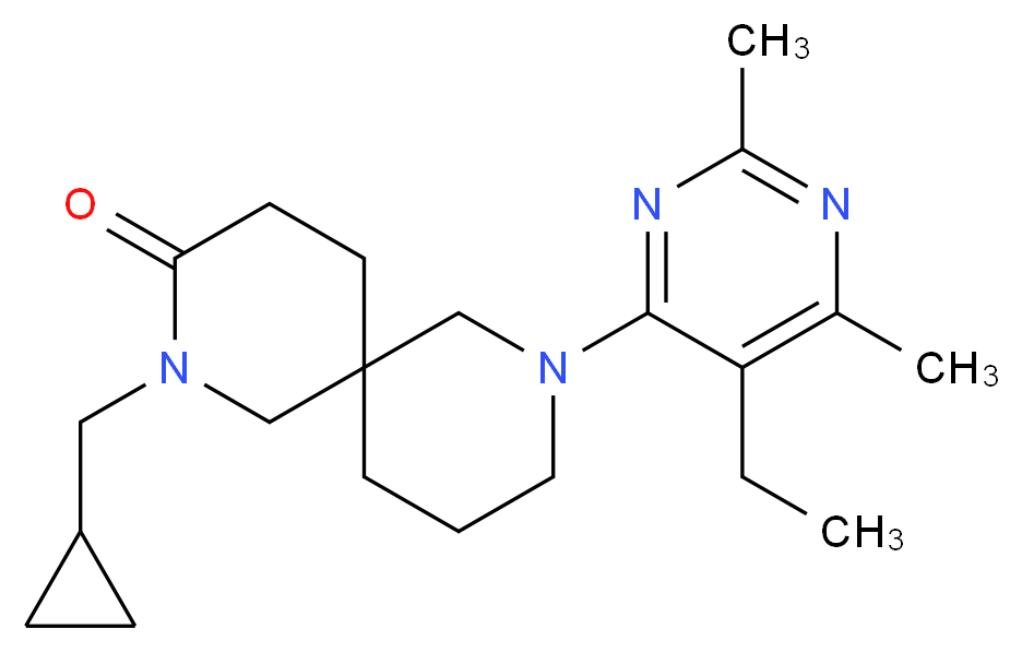 2-(cyclopropylmethyl)-8-(5-ethyl-2,6-dimethyl-4-pyrimidinyl)-2,8-diazaspiro[5.5]undecan-3-one_Molecular_structure_CAS_)