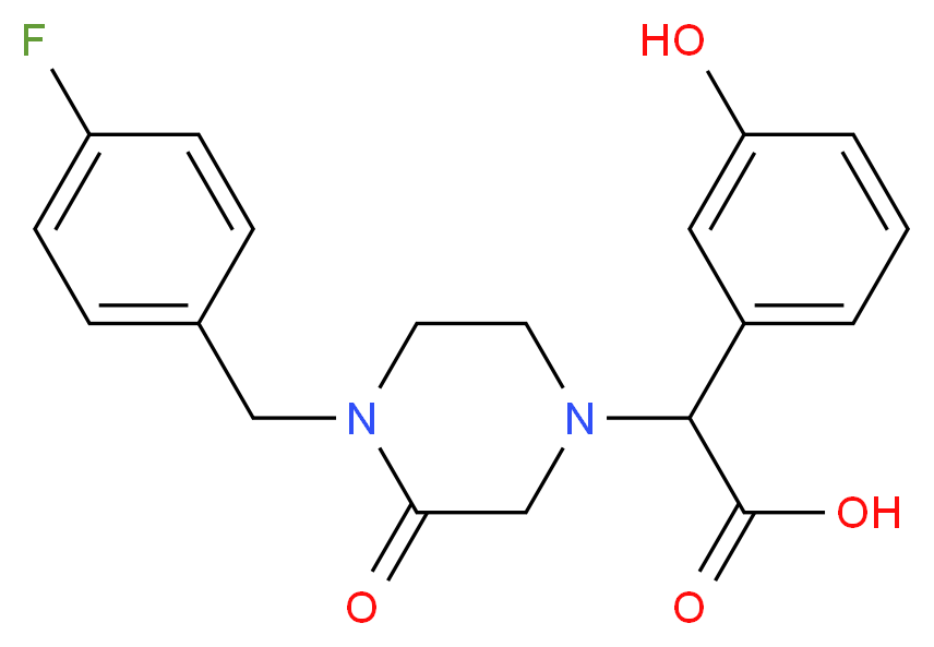 [4-(4-fluorobenzyl)-3-oxopiperazin-1-yl](3-hydroxyphenyl)acetic acid_Molecular_structure_CAS_)