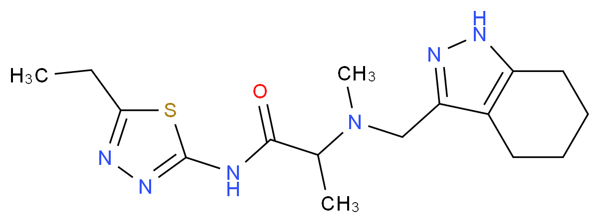 N-(5-ethyl-1,3,4-thiadiazol-2-yl)-2-[methyl(4,5,6,7-tetrahydro-1H-indazol-3-ylmethyl)amino]propanamide_Molecular_structure_CAS_)