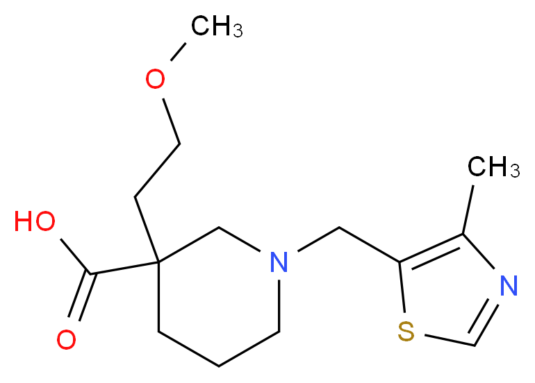 3-(2-methoxyethyl)-1-[(4-methyl-1,3-thiazol-5-yl)methyl]-3-piperidinecarboxylic acid_Molecular_structure_CAS_)