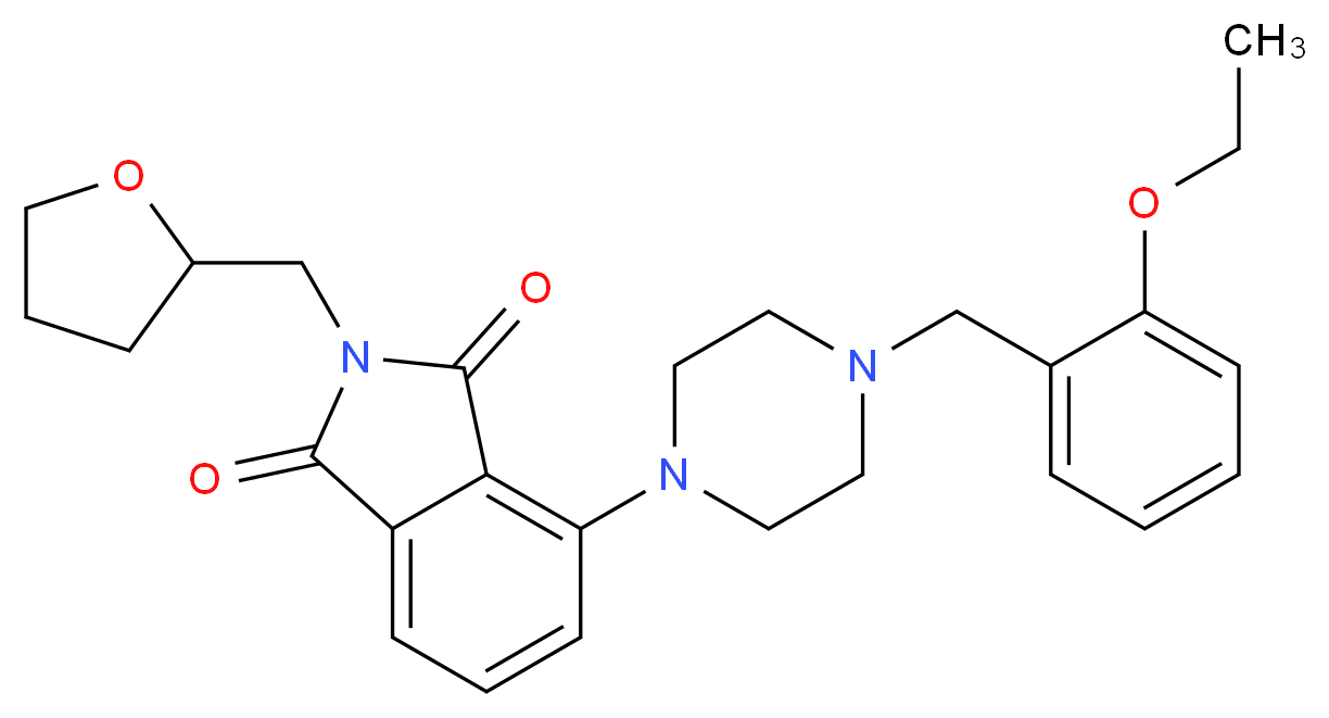 4-[4-(2-ethoxybenzyl)-1-piperazinyl]-2-(tetrahydro-2-furanylmethyl)-1H-isoindole-1,3(2H)-dione_Molecular_structure_CAS_)