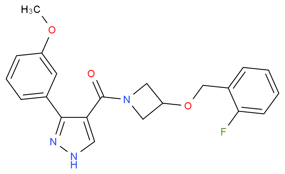 4-({3-[(2-fluorobenzyl)oxy]-1-azetidinyl}carbonyl)-3-(3-methoxyphenyl)-1H-pyrazole_Molecular_structure_CAS_)