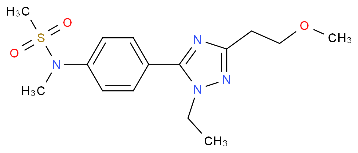 N-{4-[1-ethyl-3-(2-methoxyethyl)-1H-1,2,4-triazol-5-yl]phenyl}-N-methylmethanesulfonamide_Molecular_structure_CAS_)