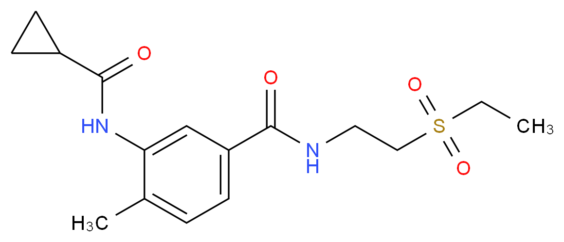 3-[(cyclopropylcarbonyl)amino]-N-[2-(ethylsulfonyl)ethyl]-4-methylbenzamide_Molecular_structure_CAS_)