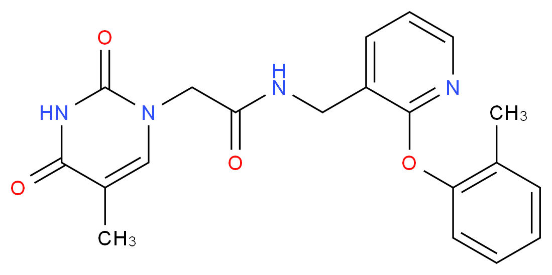 2-(5-methyl-2,4-dioxo-3,4-dihydropyrimidin-1(2H)-yl)-N-{[2-(2-methylphenoxy)pyridin-3-yl]methyl}acetamide_Molecular_structure_CAS_)