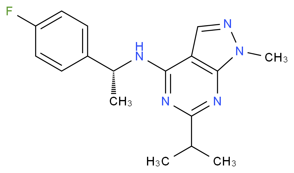 N-[(1R)-1-(4-fluorophenyl)ethyl]-6-isopropyl-1-methyl-1H-pyrazolo[3,4-d]pyrimidin-4-amine_Molecular_structure_CAS_)