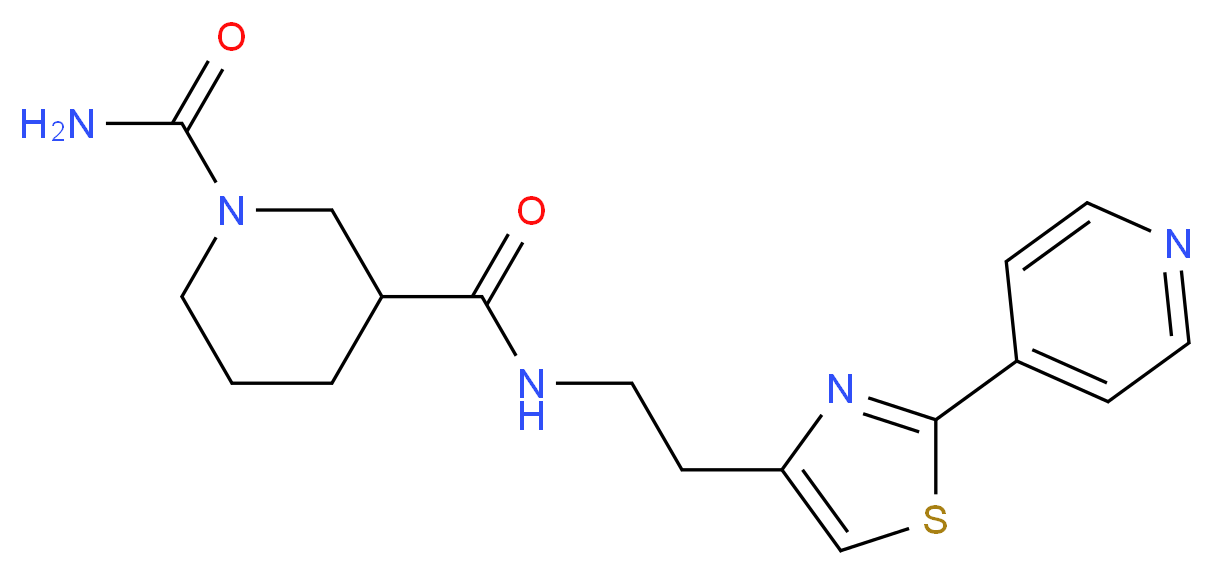 N~3~-{2-[2-(4-pyridinyl)-1,3-thiazol-4-yl]ethyl}-1,3-piperidinedicarboxamide_Molecular_structure_CAS_)
