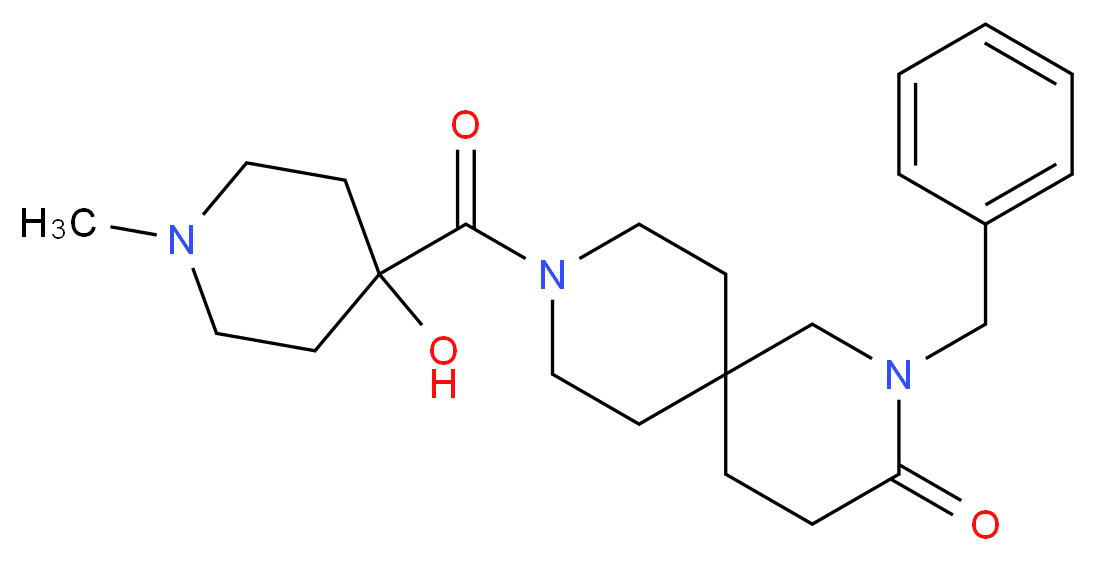 2-benzyl-9-[(4-hydroxy-1-methylpiperidin-4-yl)carbonyl]-2,9-diazaspiro[5.5]undecan-3-one_Molecular_structure_CAS_)