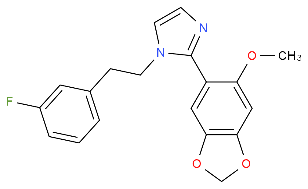 1-[2-(3-fluorophenyl)ethyl]-2-(6-methoxy-1,3-benzodioxol-5-yl)-1H-imidazole_Molecular_structure_CAS_)