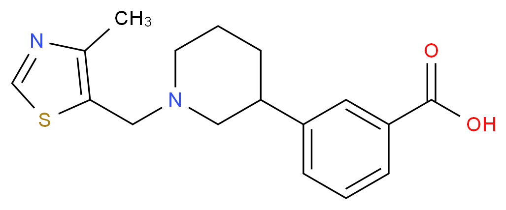 3-{1-[(4-methyl-1,3-thiazol-5-yl)methyl]piperidin-3-yl}benzoic acid_Molecular_structure_CAS_)