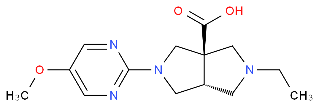 (3aR*,6aR*)-2-ethyl-5-(5-methoxy-2-pyrimidinyl)hexahydropyrrolo[3,4-c]pyrrole-3a(1H)-carboxylic acid_Molecular_structure_CAS_)