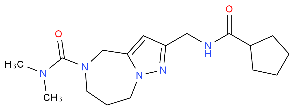 2-{[(cyclopentylcarbonyl)amino]methyl}-N,N-dimethyl-7,8-dihydro-4H-pyrazolo[1,5-a][1,4]diazepine-5(6H)-carboxamide_Molecular_structure_CAS_)