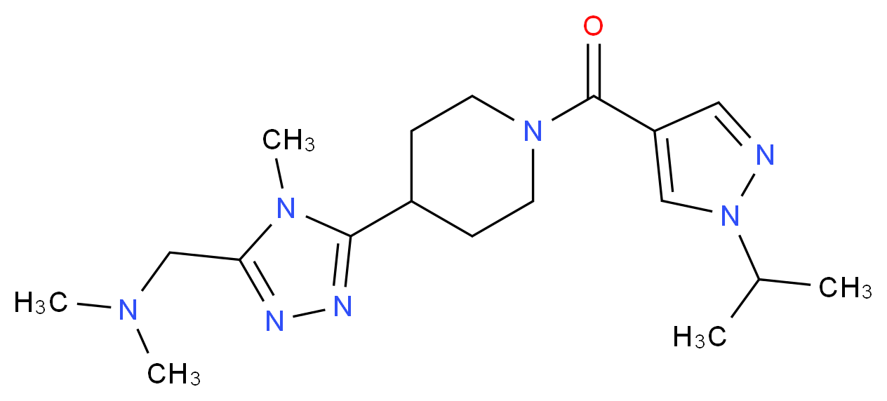 1-(5-{1-[(1-isopropyl-1H-pyrazol-4-yl)carbonyl]piperidin-4-yl}-4-methyl-4H-1,2,4-triazol-3-yl)-N,N-dimethylmethanamine_Molecular_structure_CAS_)