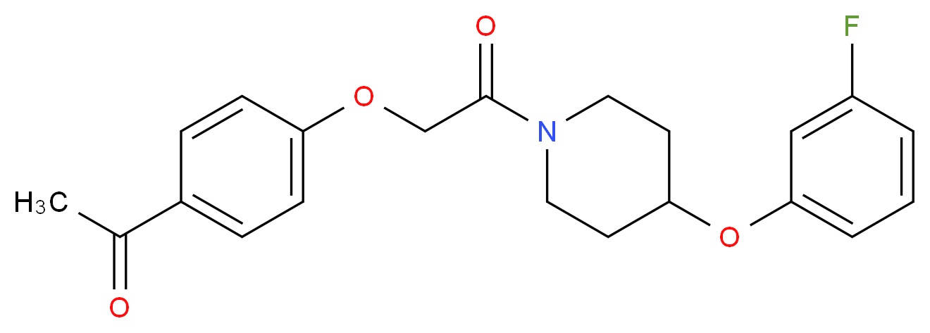 1-(4-{2-[4-(3-fluorophenoxy)-1-piperidinyl]-2-oxoethoxy}phenyl)ethanone_Molecular_structure_CAS_)