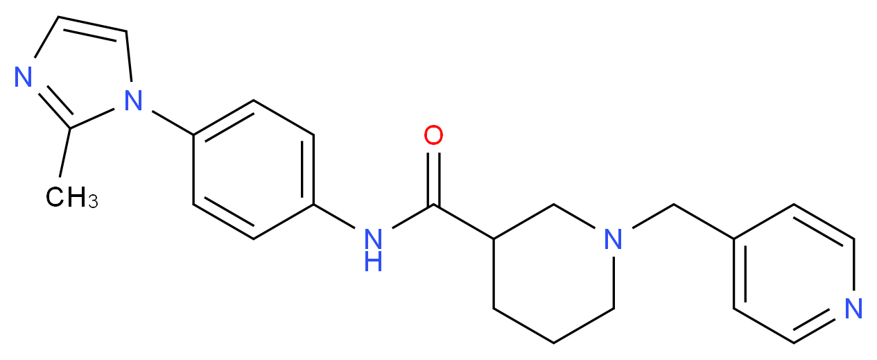 N-[4-(2-methyl-1H-imidazol-1-yl)phenyl]-1-(4-pyridinylmethyl)-3-piperidinecarboxamide_Molecular_structure_CAS_)