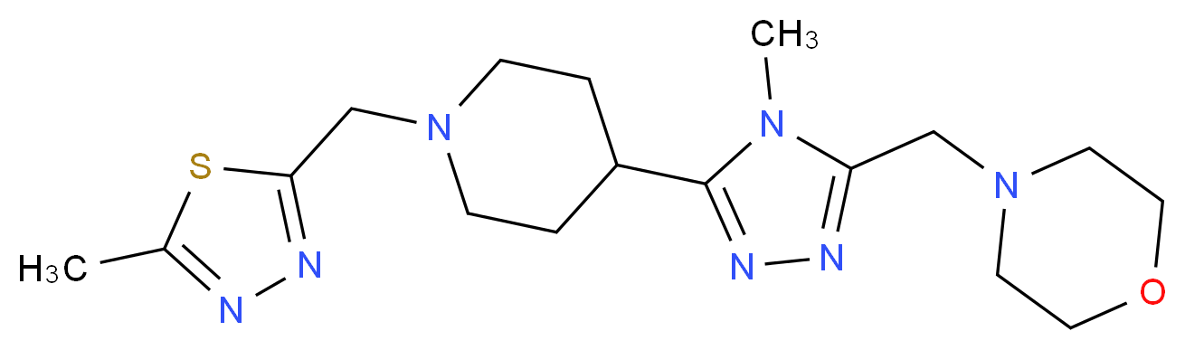 4-[(4-methyl-5-{1-[(5-methyl-1,3,4-thiadiazol-2-yl)methyl]piperidin-4-yl}-4H-1,2,4-triazol-3-yl)methyl]morpholine_Molecular_structure_CAS_)