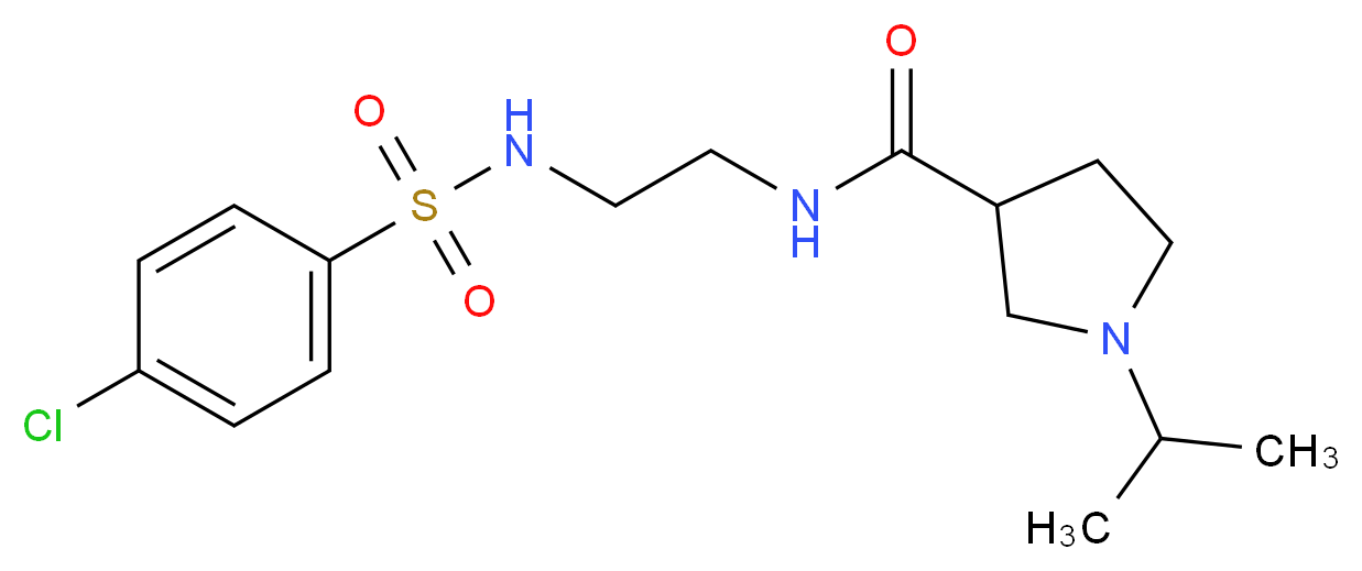 N-(2-{[(4-chlorophenyl)sulfonyl]amino}ethyl)-1-isopropylpyrrolidine-3-carboxamide_Molecular_structure_CAS_)