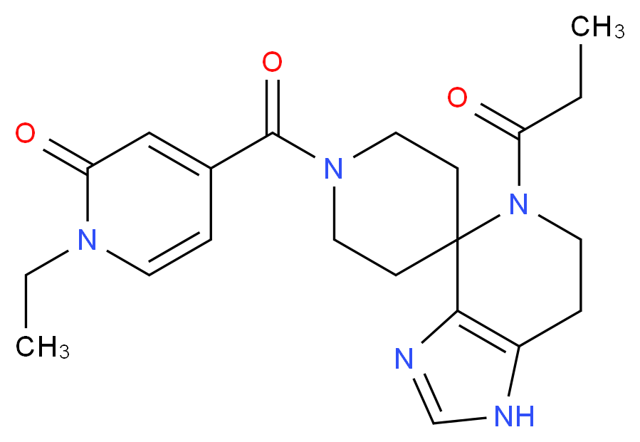 1-ethyl-4-[(5-propionyl-1,5,6,7-tetrahydro-1'H-spiro[imidazo[4,5-c]pyridine-4,4'-piperidin]-1'-yl)carbonyl]pyridin-2(1H)-one_Molecular_structure_CAS_)