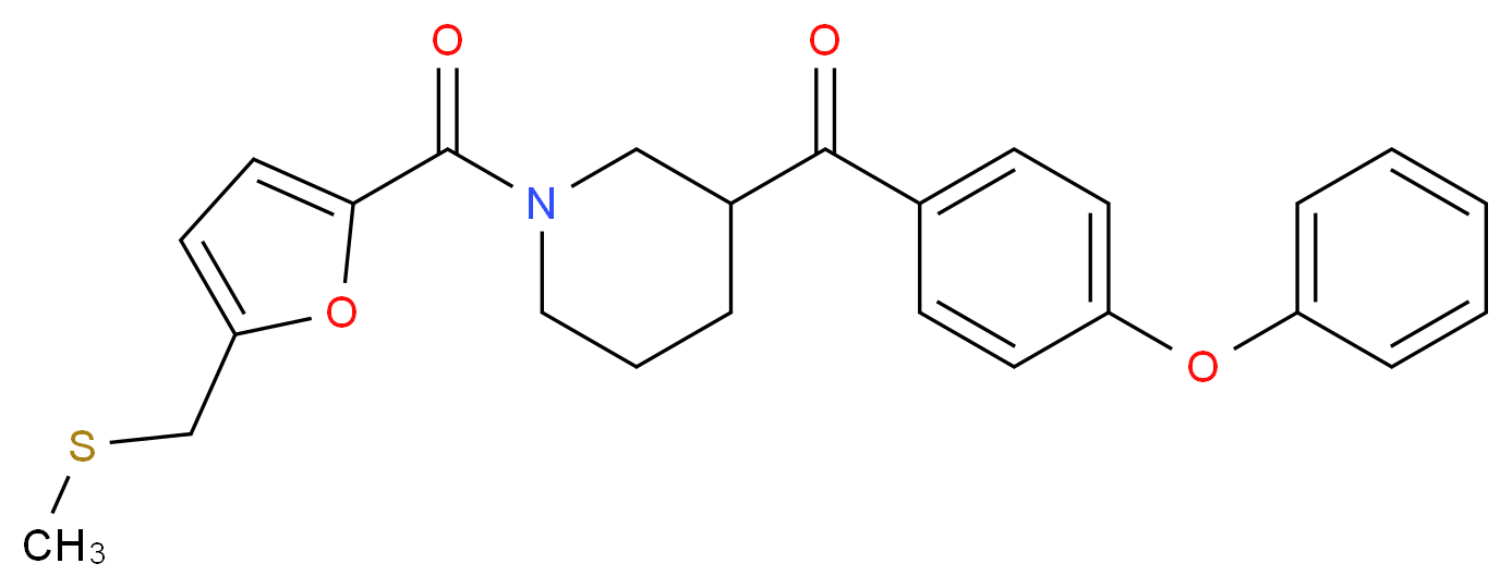 (1-{5-[(methylthio)methyl]-2-furoyl}-3-piperidinyl)(4-phenoxyphenyl)methanone_Molecular_structure_CAS_)