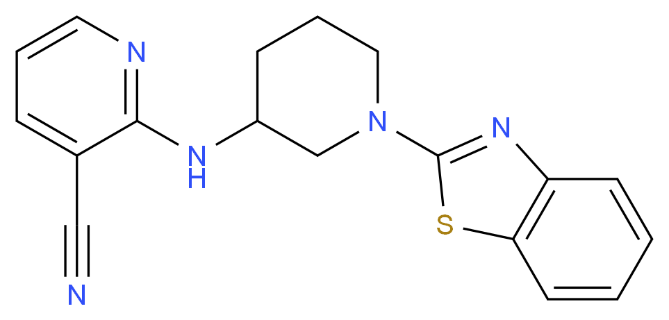 2-{[1-(1,3-benzothiazol-2-yl)-3-piperidinyl]amino}nicotinonitrile_Molecular_structure_CAS_)