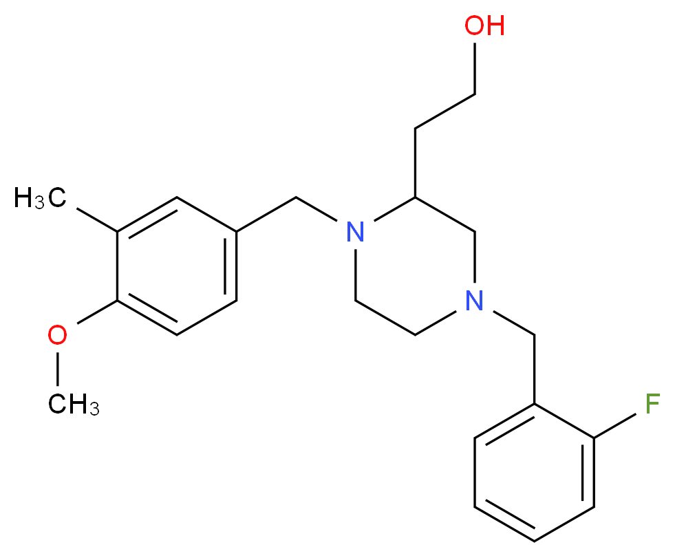 2-[4-(2-fluorobenzyl)-1-(4-methoxy-3-methylbenzyl)-2-piperazinyl]ethanol_Molecular_structure_CAS_)